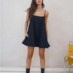 VRG GIRL black trapeze dress